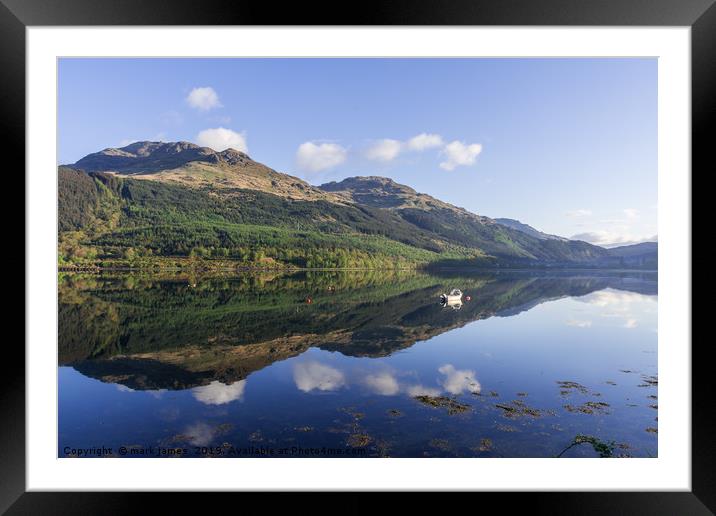Loch Long Reflections Framed Mounted Print by mark james