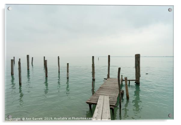 Misty Morning Lake Garda Acrylic by Ann Garrett