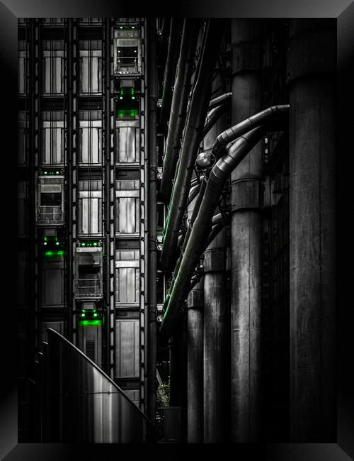 Elevators at The Lloyds Building Framed Print by George Robertson