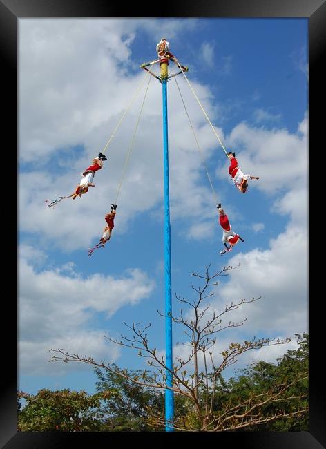 Flying Dancers at Tulum Mexico.   Framed Print by Larisa Siverina