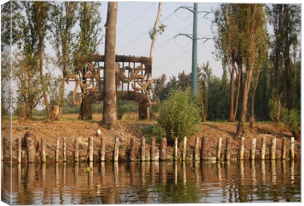 Mexican water district of Xochimilco.  Canvas Print by Larisa Siverina