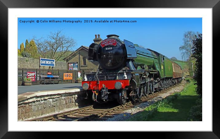 The Flying Scotsman At Oakworth Station 1 Framed Mounted Print by Colin Williams Photography