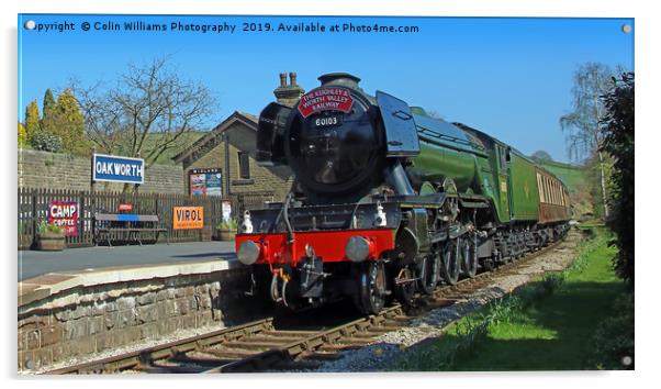 The Flying Scotsman At Oakworth Station 1 Acrylic by Colin Williams Photography