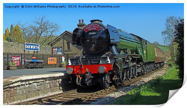 The Flying Scotsman At Oakworth Station 1 Print by Colin Williams Photography