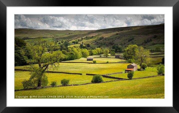 Muker - Swaledale North Yorkshire Framed Mounted Print by Phil Durkin DPAGB BPE4