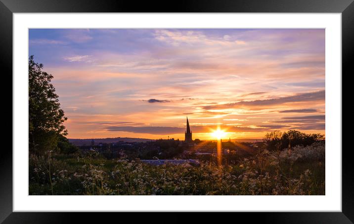 The Crooked Spire at sunset  Framed Mounted Print by Michael South Photography