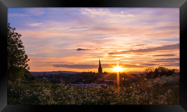The Crooked Spire at sunset  Framed Print by Michael South Photography