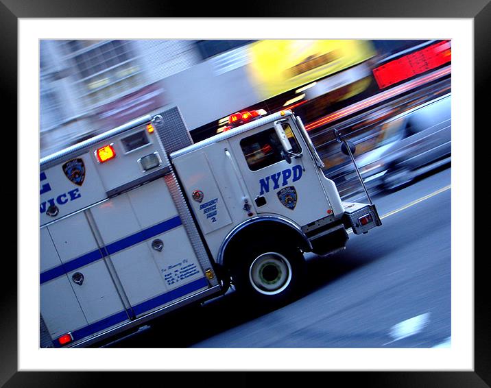 NYPD ESS Truck Framed Mounted Print by Ben Gordon