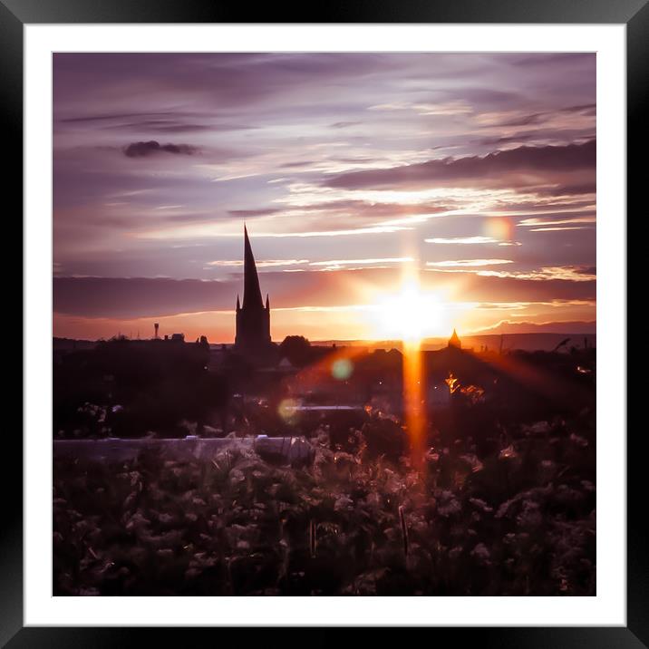 The Crooked Spire at sunset  Framed Mounted Print by Michael South Photography
