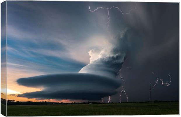 Mesocyclone Electric storm Canvas Print by John Finney