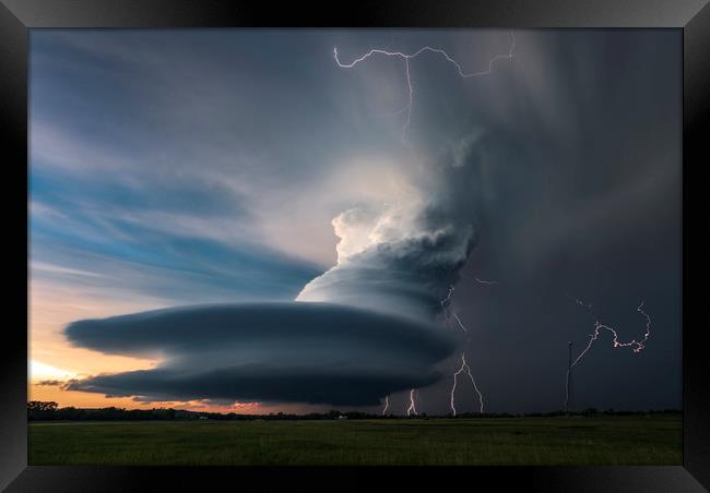 Mesocyclone Electric storm Framed Print by John Finney