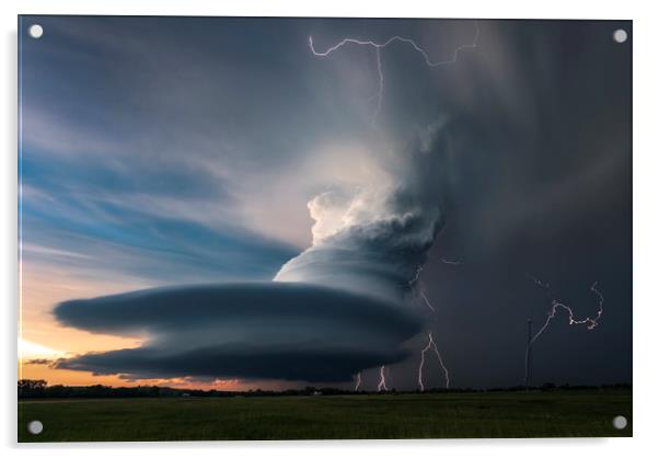 Mesocyclone Electric storm Acrylic by John Finney