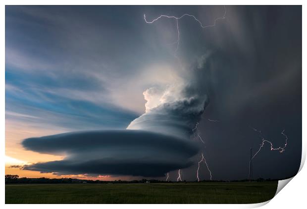 Mesocyclone Electric storm Print by John Finney