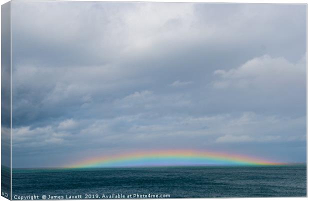 Seascape Rainbow Over Anglesey North Wales Canvas Print by James Lavott