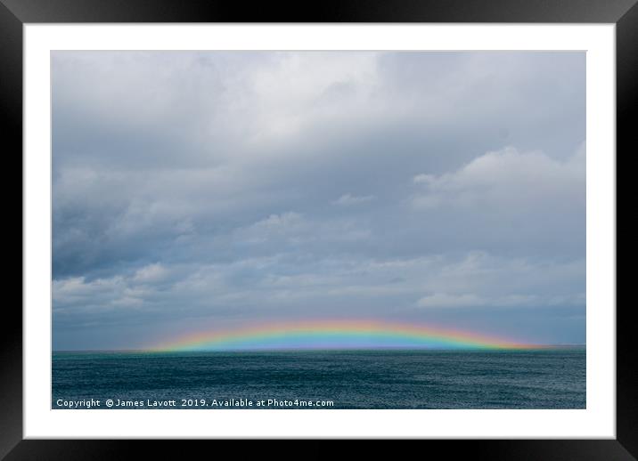 Seascape Rainbow Over Anglesey North Wales Framed Mounted Print by James Lavott