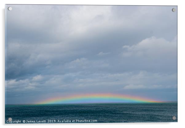Seascape Rainbow Over Anglesey North Wales Acrylic by James Lavott