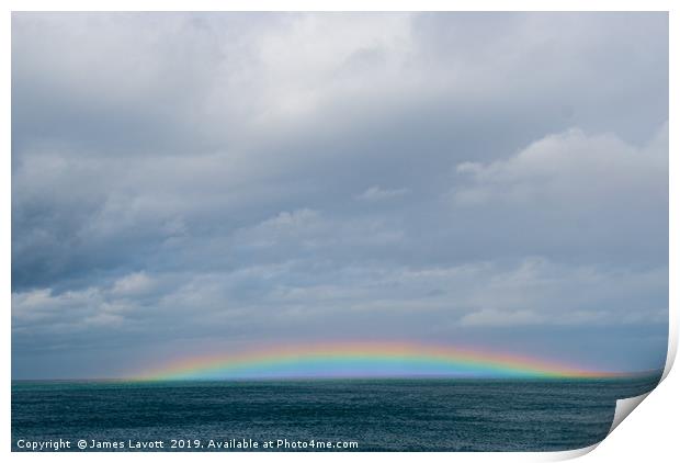 Seascape Rainbow Over Anglesey North Wales Print by James Lavott