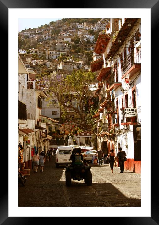 The street in Taxco Framed Mounted Print by Larisa Siverina