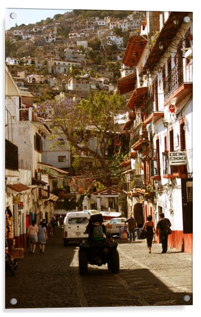 The street in Taxco Acrylic by Larisa Siverina
