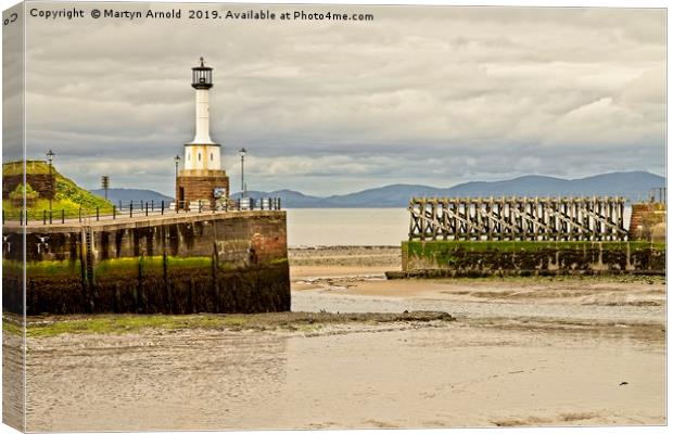 Maryport Lighthouse and Harbour, Cumbria Canvas Print by Martyn Arnold