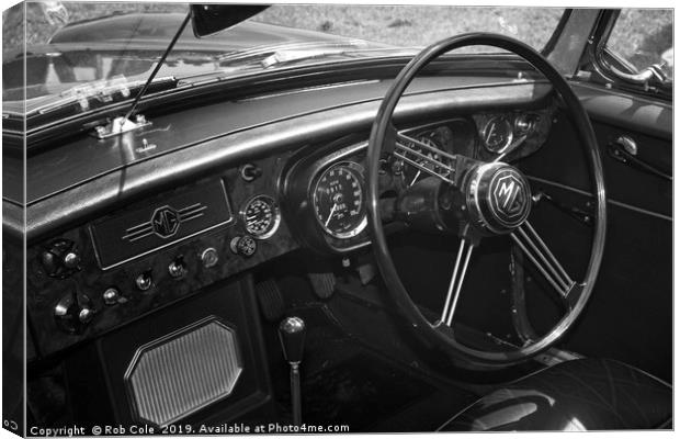 MG Sports Car Interior Canvas Print by Rob Cole