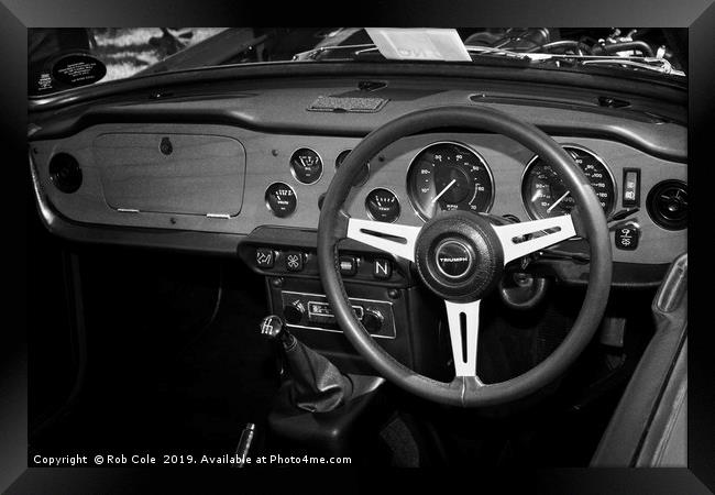 Timeless Beauty Inside the Triumph TR6 Framed Print by Rob Cole