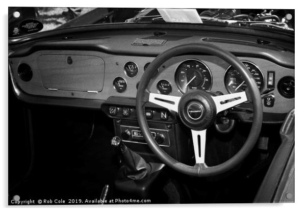 Timeless Beauty Inside the Triumph TR6 Acrylic by Rob Cole
