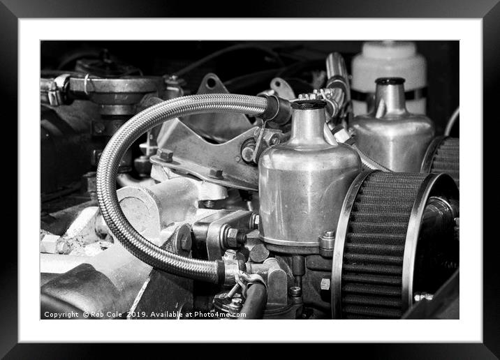 Classic MG Sports Car Engine Framed Mounted Print by Rob Cole