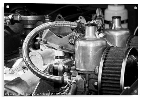 Classic MG Sports Car Engine Acrylic by Rob Cole