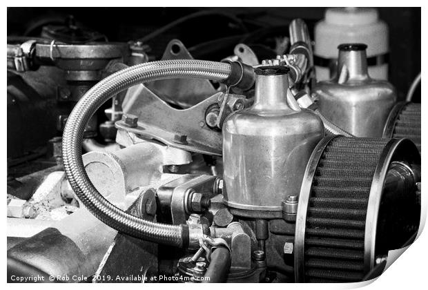 Classic MG Sports Car Engine Print by Rob Cole