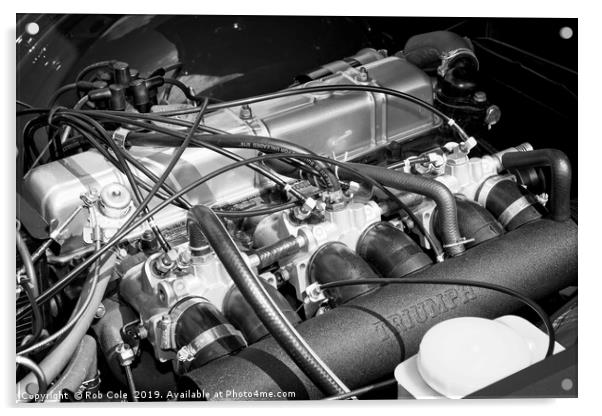 Stunning Vintage Triumph TR6 Engine Acrylic by Rob Cole