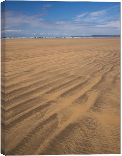 Westward Ho! sandy beach in North Devon Canvas Print by Tony Twyman