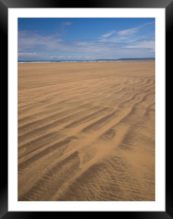 Westward Ho! sandy beach in North Devon Framed Mounted Print by Tony Twyman