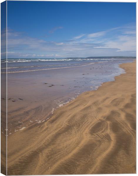 Westward Ho! beach with sea view in North Devon Canvas Print by Tony Twyman