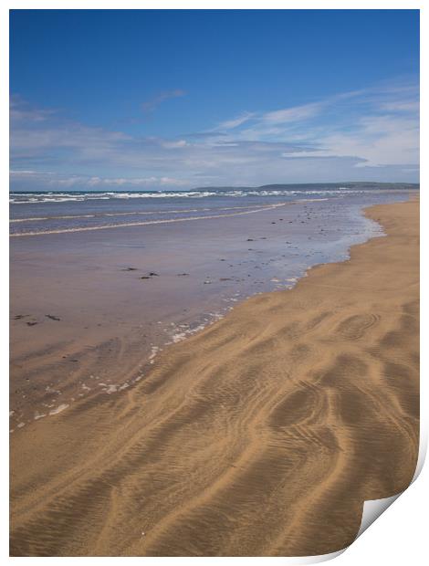 Westward Ho! beach with sea view in North Devon Print by Tony Twyman