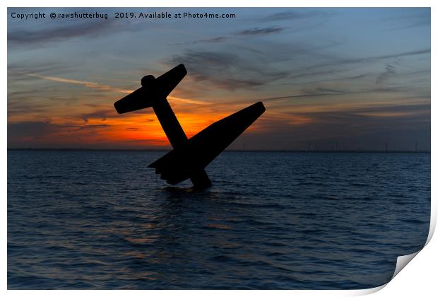 Sunset At The Harderwijk Plane Memorial Print by rawshutterbug 