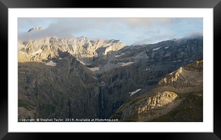 Sunset at the Cirque du Gavarnie Framed Mounted Print by Stephen Taylor