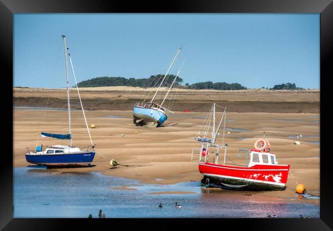 Wells next the sea boats Framed Print by Andrew Michael