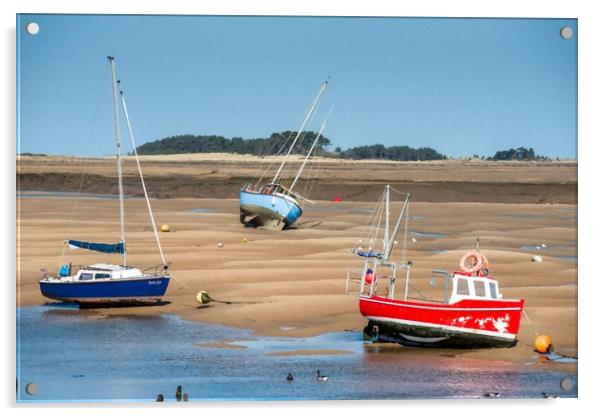 Wells next the sea boats Acrylic by Andrew Michael