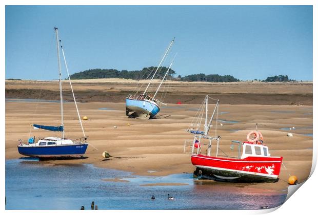 Wells next the sea boats Print by Andrew Michael