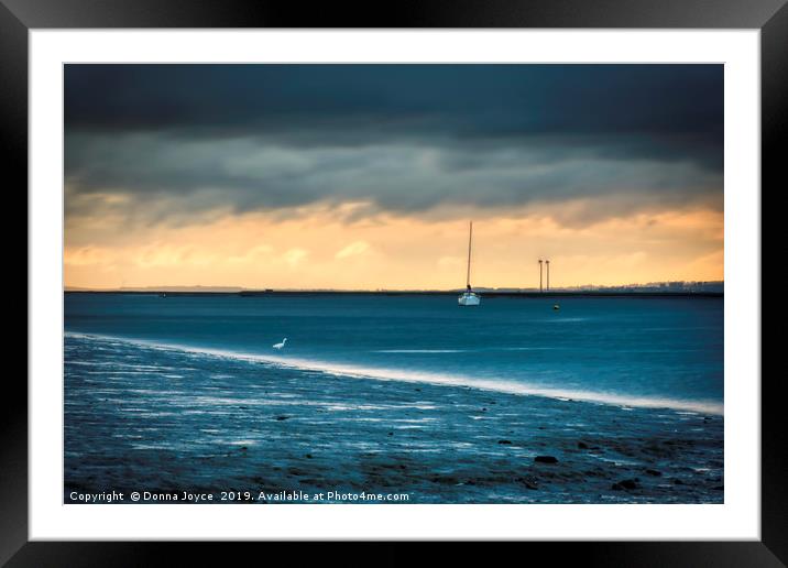 Sunset at the Swale Estuary in Kent Framed Mounted Print by Donna Joyce