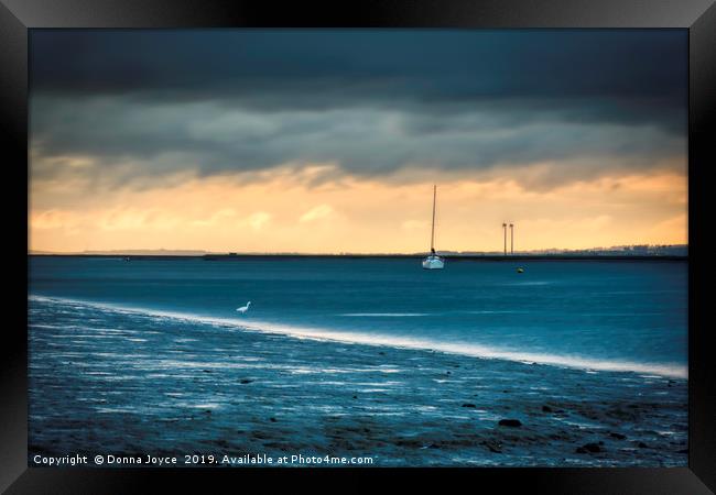 Sunset at the Swale Estuary in Kent Framed Print by Donna Joyce