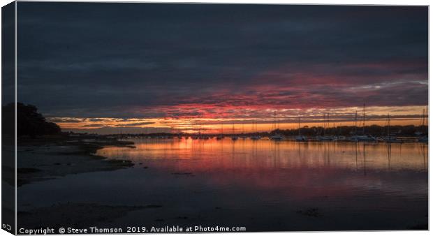 Chichester harbour Sunset Canvas Print by Steve Thomson