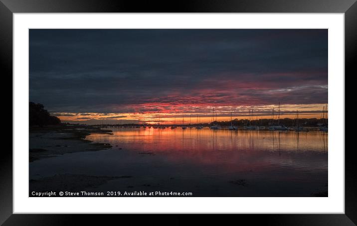 Chichester harbour Sunset Framed Mounted Print by Steve Thomson