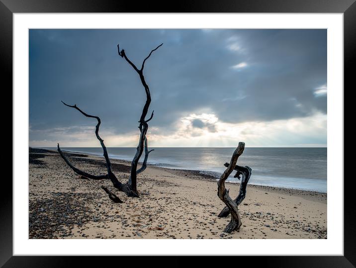 Covehithe Beach at sunrise Framed Mounted Print by Robbie Spencer