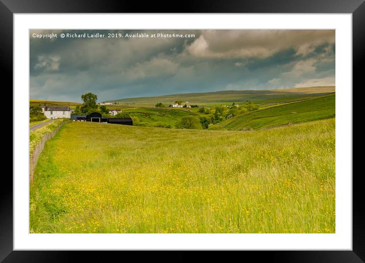 Ettersgill Farms and Hay Meadows, Teesdale Framed Mounted Print by Richard Laidler