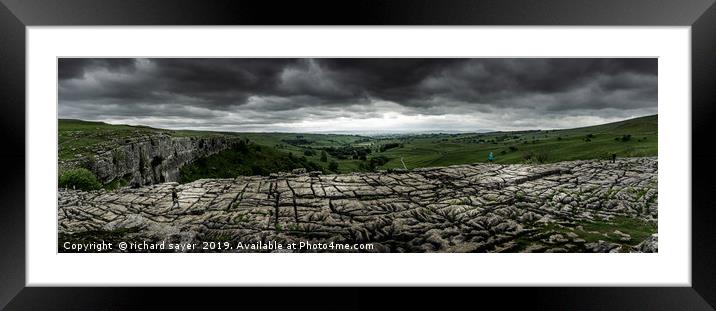 Majestic Malham Cove A Natural Wonder Framed Mounted Print by richard sayer