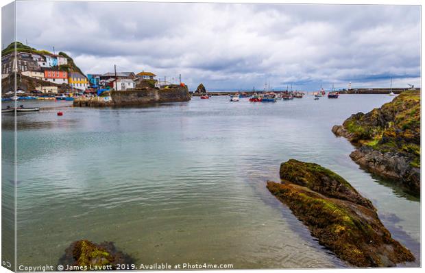 Mevagissey Inner & Outer Harbours Canvas Print by James Lavott