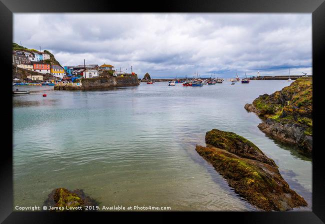 Mevagissey Inner & Outer Harbours Framed Print by James Lavott