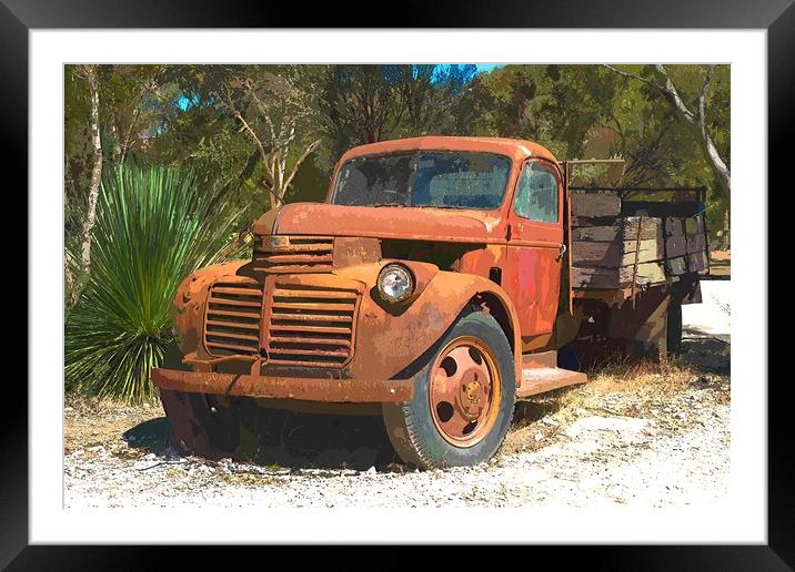 Rusty old GMC truck Framed Mounted Print by Andrew Michael
